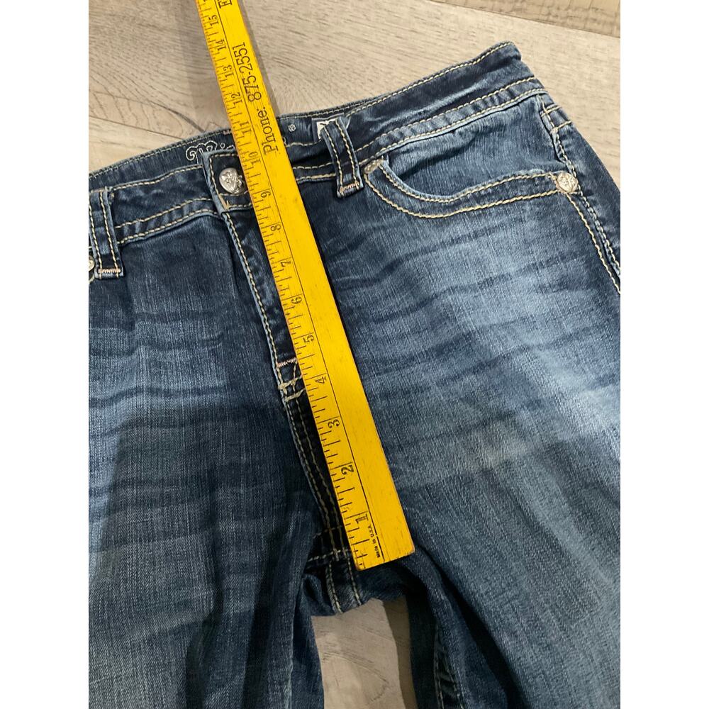Miss Me boot cut 33 waist jeweled jeans perfect condition - Picture 6 of 13